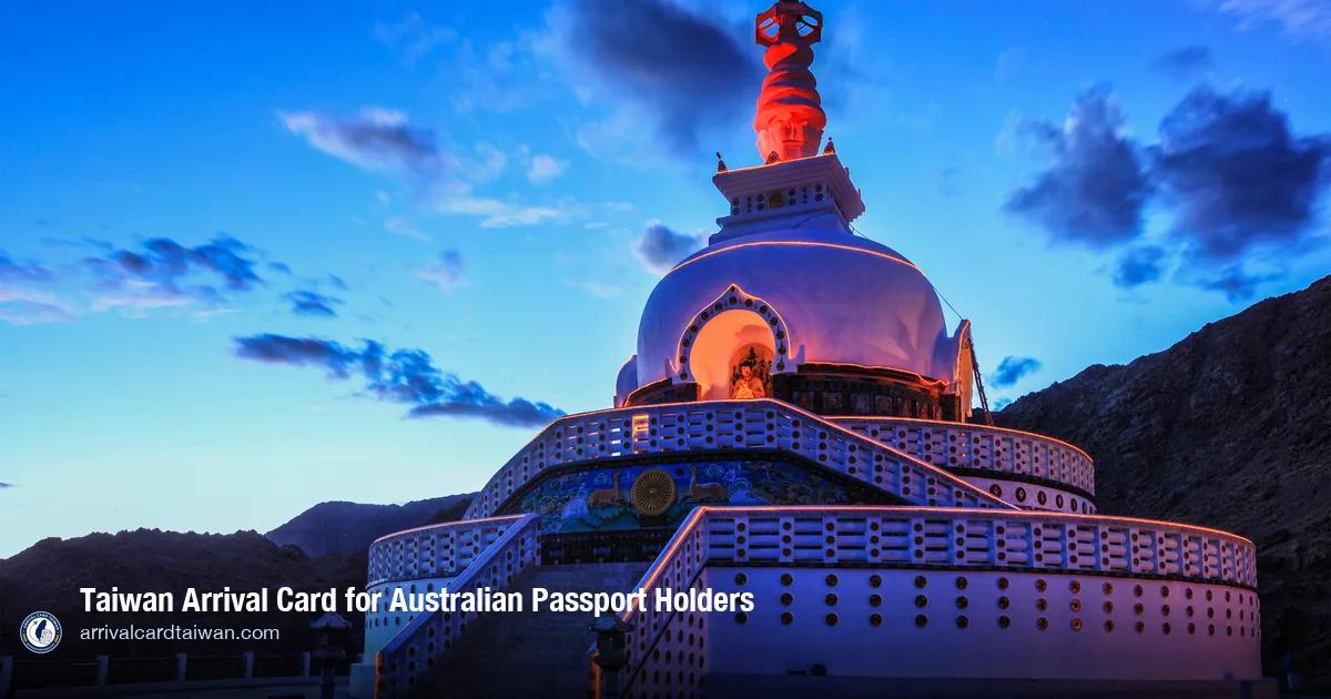 Taiwan Arrival Card for Australian Citizens