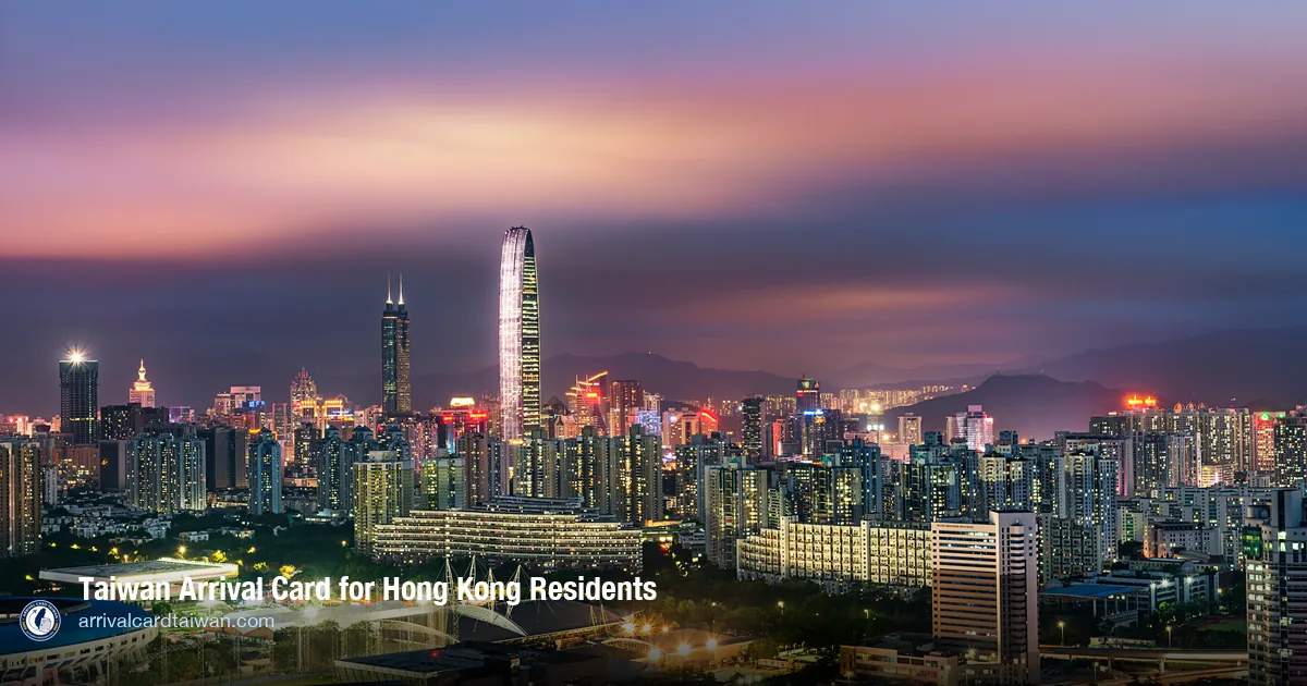 Taiwan Arrival Card for Hong Kong Residents