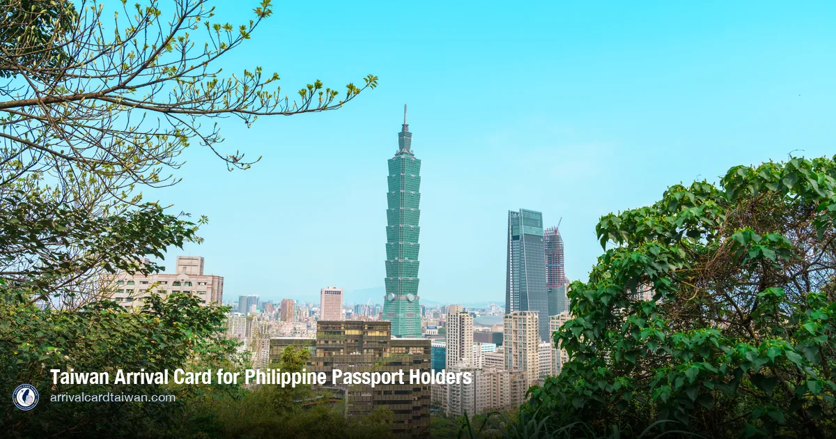 Taiwan Arrival Card for Filipino Citizens