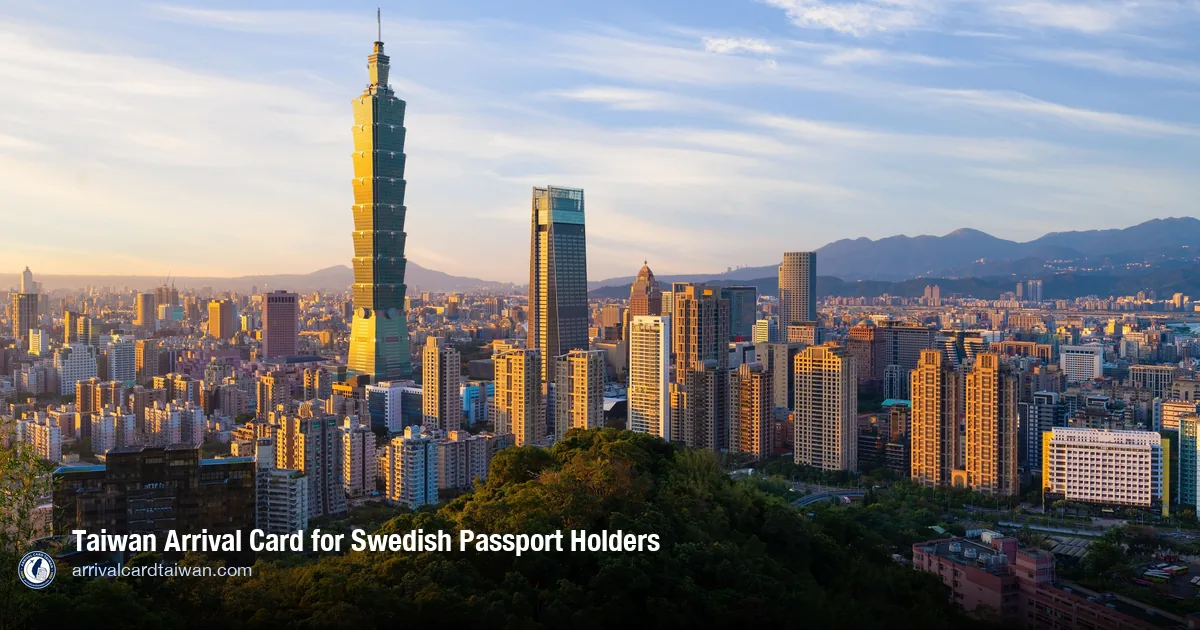 Taiwan Arrival Card for Swedish Citizens